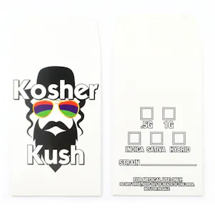 Photo of 25 Kosher Kush Strain Label Concentrate Shatter Labels Wax Envelopes #217
