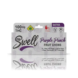 Photo of Sativa Purple Punch Fruit Chews 100mg 10-pack