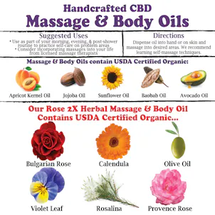 Photo of 16oz PRO Size Unscented 1X Herbal Massage & Body Oil (2000mg CBD)