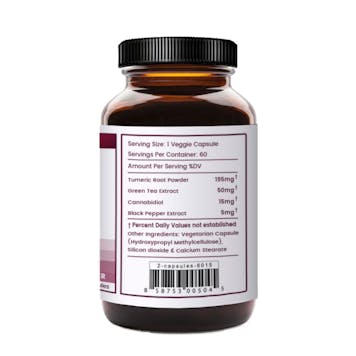 Photo of CBD Oil Infused Turmeric Capsules 15mg/60ct