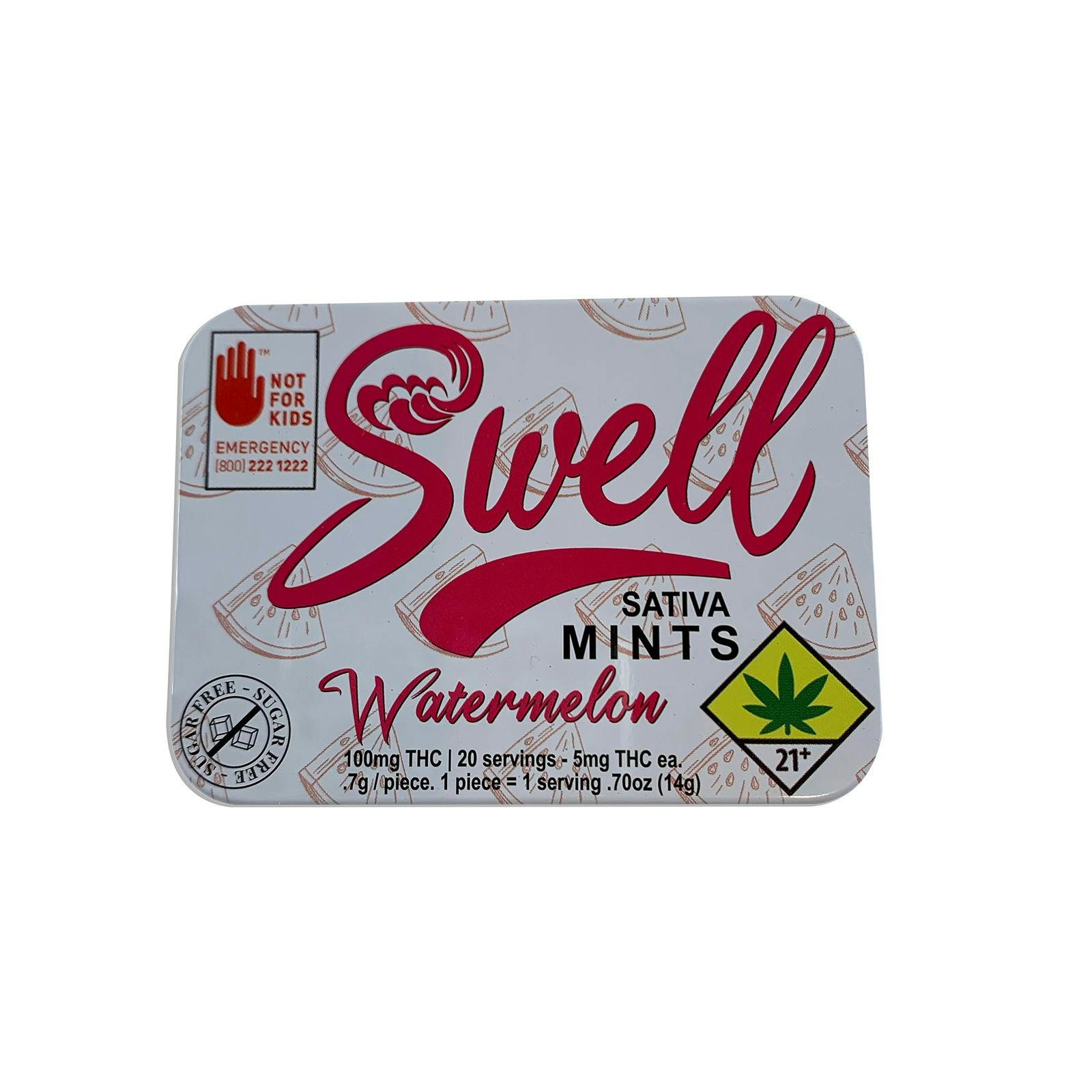 Swell Edibles Sativa Watermelon Mints 100mg 20pack Leafly