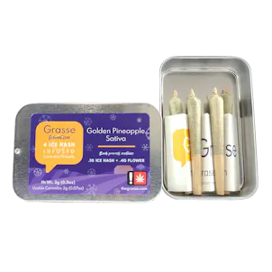Photo of Golden Pineapple Solventless Ice Hash Infused PreRoll 2g 4 Pack