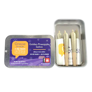 Photo of Golden Pineapple Solventless Ice Hash Infused PreRoll 2g 4 Pack