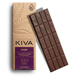 Photo of 5mg Kiva 'Blackberry' Dark Chocolate Bar 100mg THC total