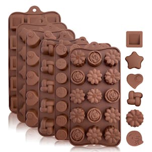 Photo of Brown Silicone Candy and Chocolate Molds: 6 Pack