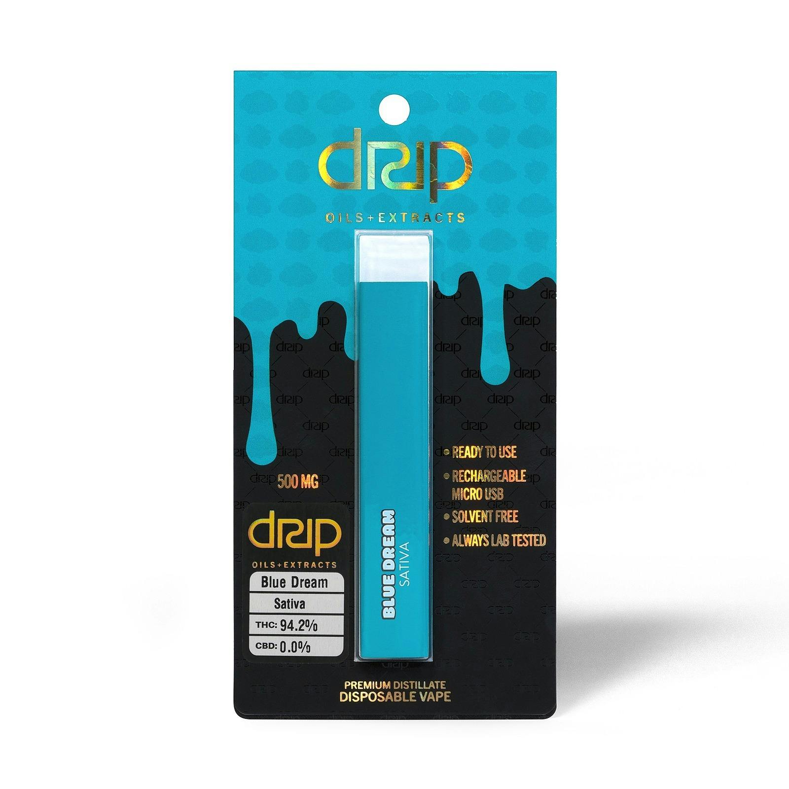 DRIP Oils + Extracts Disposable Vape 500mg Blue Dream Leafly