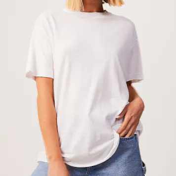 Photo of Afends Womens Slay - THC Essentials - Hemp Oversized T-Shirt - White