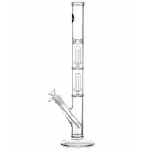 Photo of LA Pipes 14” Double Showerhead Perc Straight Tube Bong