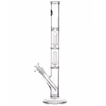 Photo of LA Pipes 14” Double Showerhead Perc Straight Tube Bong