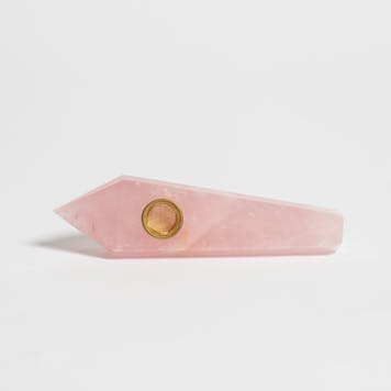Photo of Natural Rose Quartz Gemstone Pipe