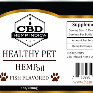 Photo of Hempindica's Healthy-Pet Hemp Seed Fish Oil Tincture for Pets-NOW BACON AND CATNIP FLAVORS