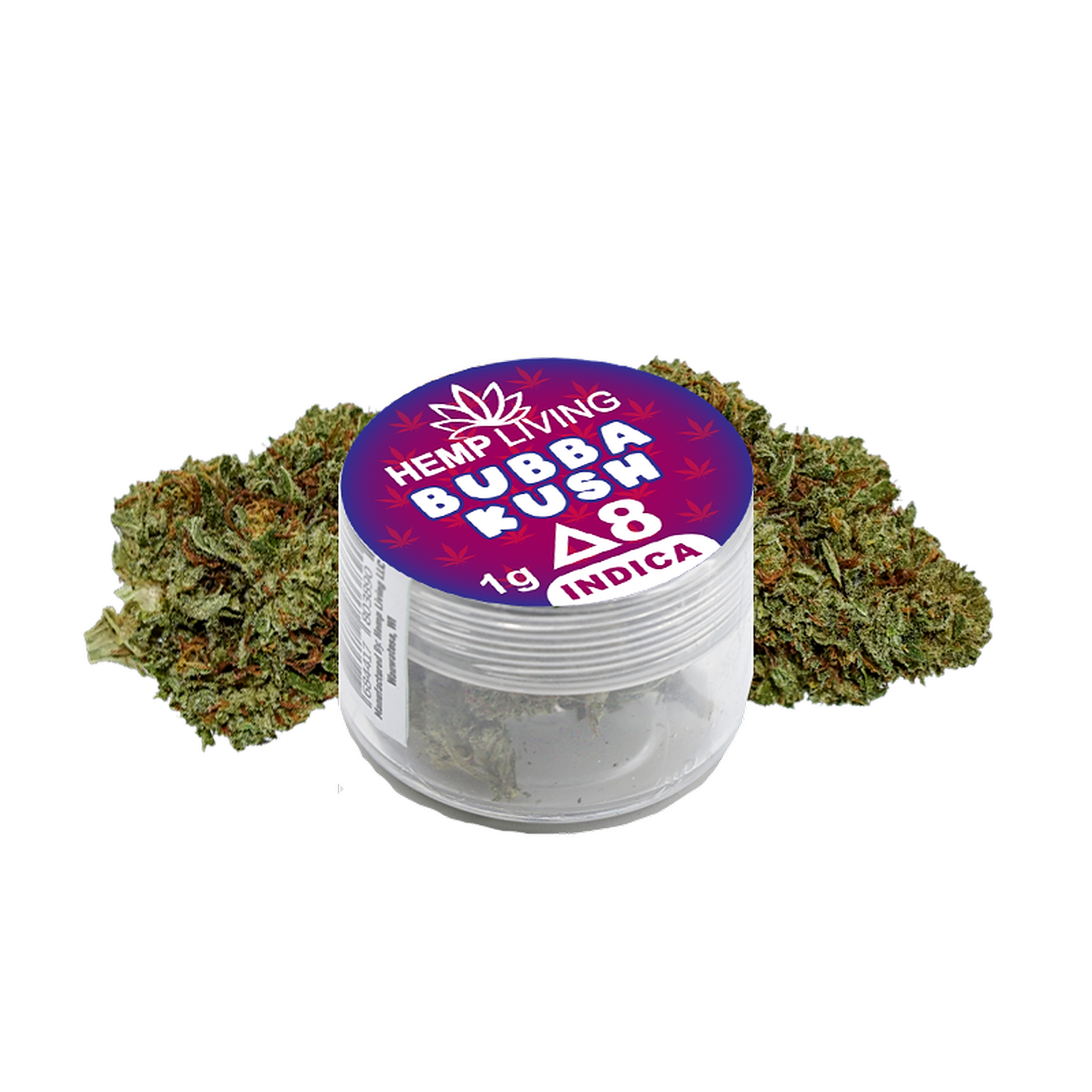 Hemp Living: Hemp Living - Delta 8 Flower 1g Jar - Bubba Kush | Leafly