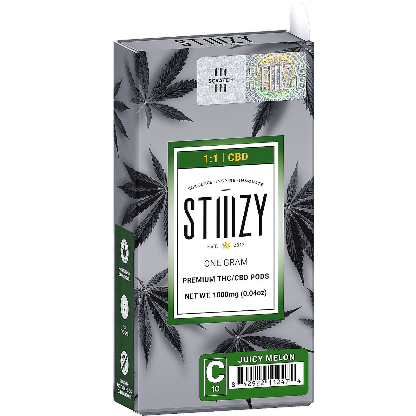 STIIIZY JUICY MELON 11 (CBD/THC) PREMIUM THC POD 1G Leafly