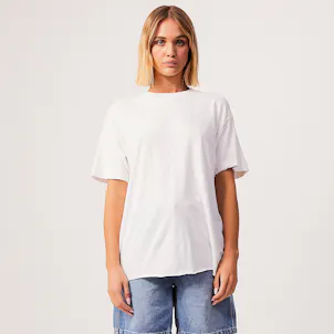 Photo of Afends Womens Slay - THC Essentials - Hemp Oversized T-Shirt - White
