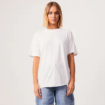 Photo of Afends Womens Slay - THC Essentials - Hemp Oversized T-Shirt - White