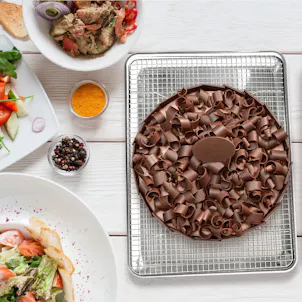 Photo of Jelly Roll Aluminum Cookie Pan Tray with 304 Stainless Steel Cooling& Roasting Wire Rack Set