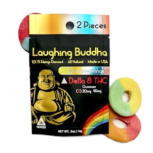 Photo of Laughing Buddha Delta 8 THC Rainbow Rings Gummies (2ct bag)
