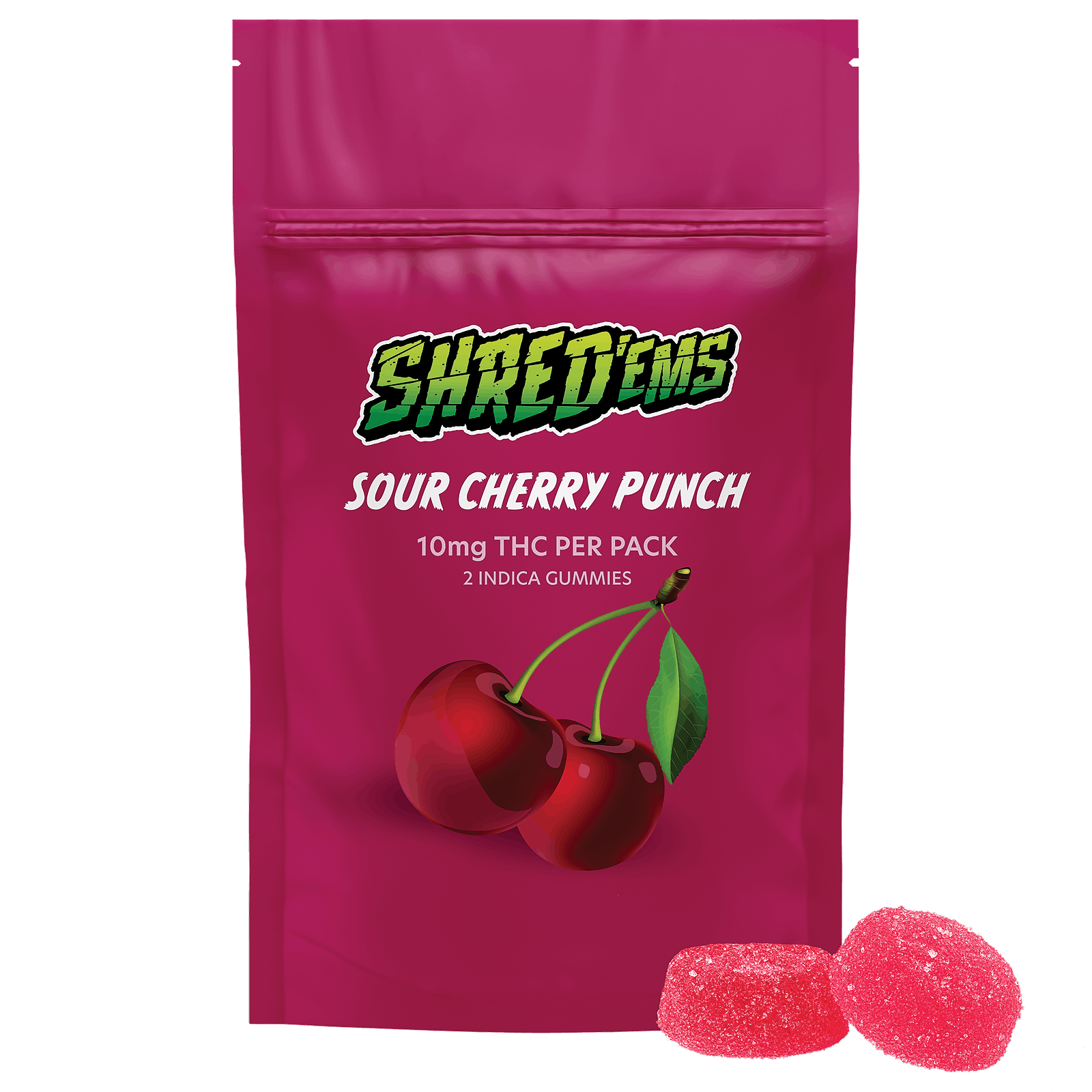 Shred SHRED'EMS Sour Cherry Punch Soft Chews 10mg 2pack Leafly