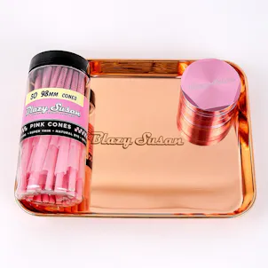 Photo of Blazy Susan Stainless Steel Rolling Tray - Purple or Rose Gold