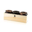 Product image for RYOT® Jar Box with 3 Black Jars with Walnut Lid
