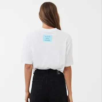 Photo of Afends Unisex Broccoli - Unisex Hemp Retro T-Shirt - White