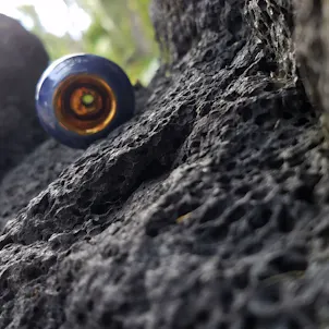 Photo of Hybrid Lava Tube w/Ceramic and Purpleheart Wood and Gold Bowl