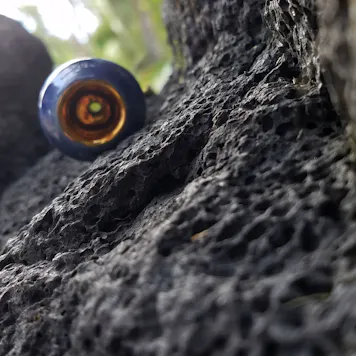 Photo of Hybrid Lava Tube w/Ceramic and Purpleheart Wood and Gold Bowl