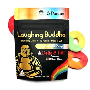 Photo of Laughing Buddha Delta 8 THC Rainbow Rings Gummies (6ct bag)