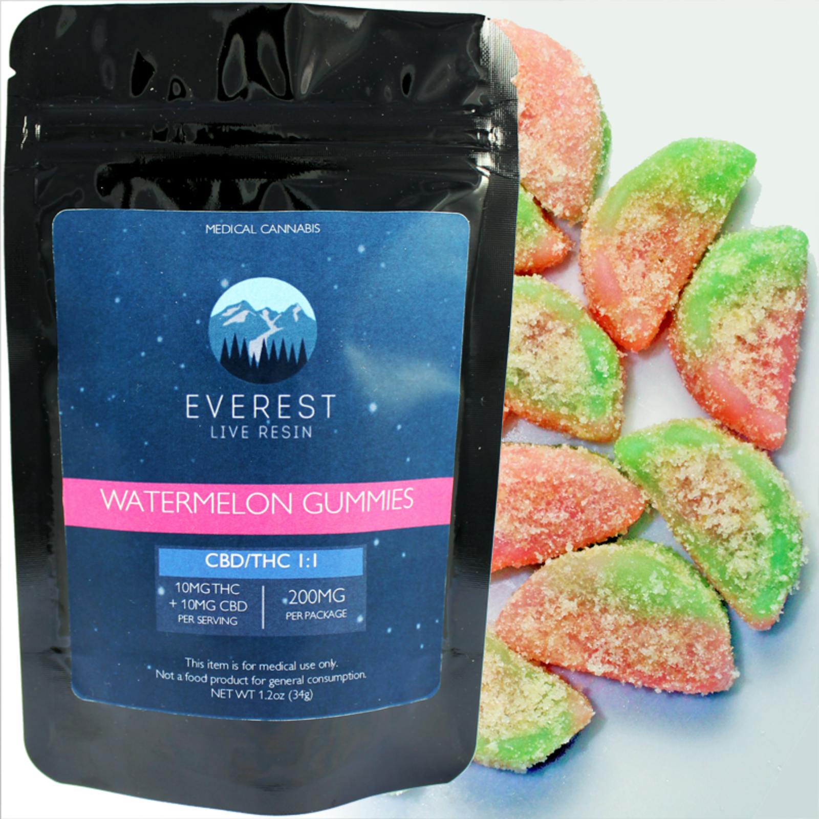 Everest Concentrates CBD 11 Watermelon Gummies, 200mg Leafly
