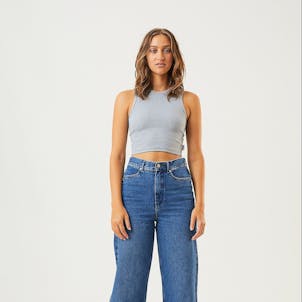 Photo of Afends Womens Dalston - THC Essentials - Hemp Ribbed Tank - Shadow Grey Marle