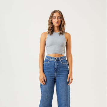 Photo of Afends Womens Dalston - THC Essentials - Hemp Ribbed Tank - Shadow Grey Marle