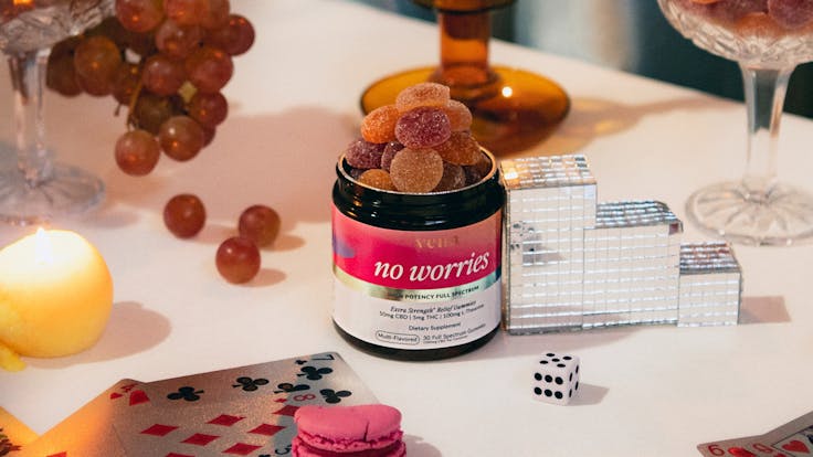 Let your worries fade away with our delicious 5mg THC gummies infused with L-Theanine.
